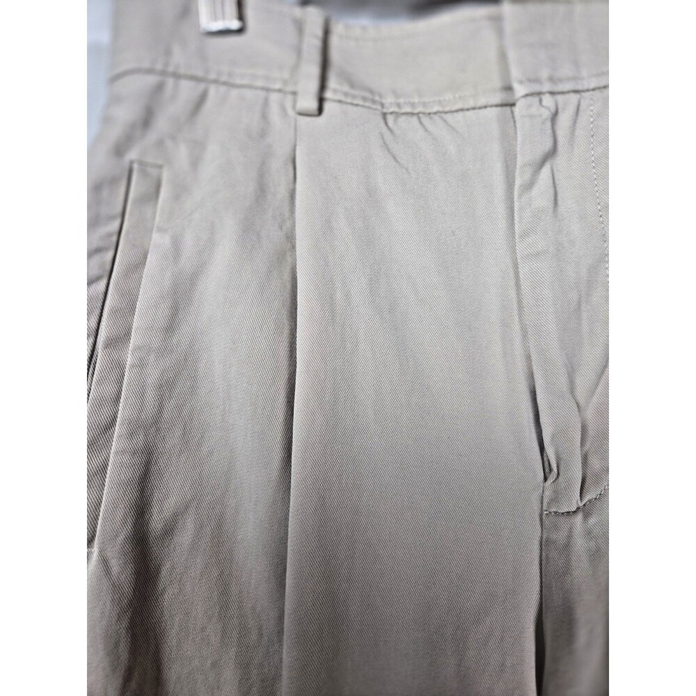 Everlane Women's 8S Short Cream Pleated Tencel Cotton Casual Loose Fit Pants - Picture 4 of 9